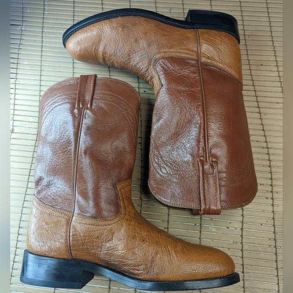 Dan Post men's sz 7.5D genuine exotic smooth Ostrich Cognac brown. Worn one time - Picture 7 of 12